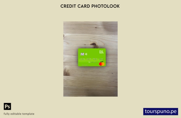 listo para imprimir plantilla frontal de aspecto fotográfico de Kiwibank masterc
